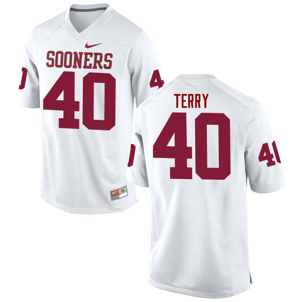 Oklahoma Sooners #40 Jon-Michael Terry College Football Jerseys Game-White